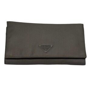 Prada Gray Nylon Tri-Fold Wallet‎ Vintage GUC